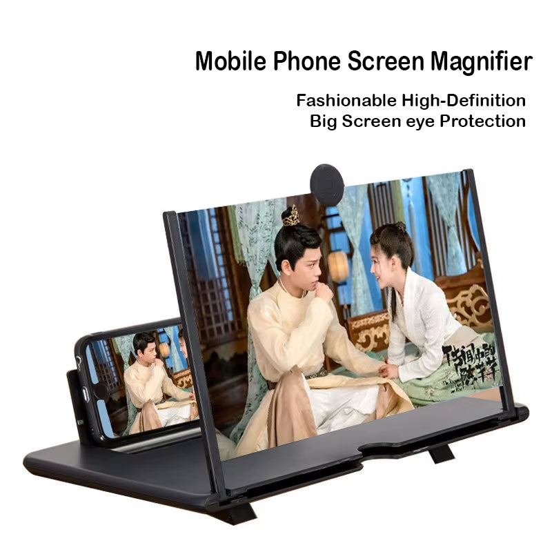 HD Mobile Phone Screen Magnifier – 3D Video Amplifier & Foldable Stand for All Smartphones