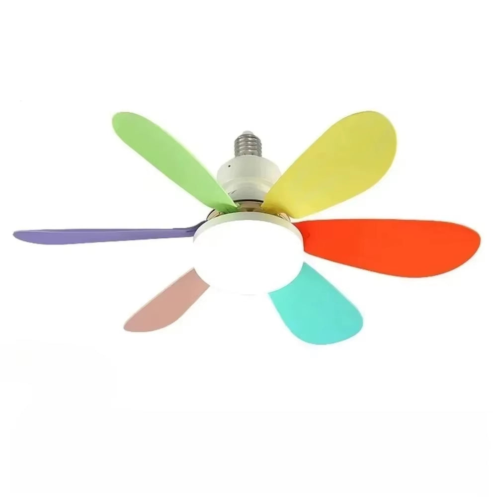 30W Smart LED Ceiling Fan Light | Remote-Controlled E27 Socket Fan with Dimmable Lighting
