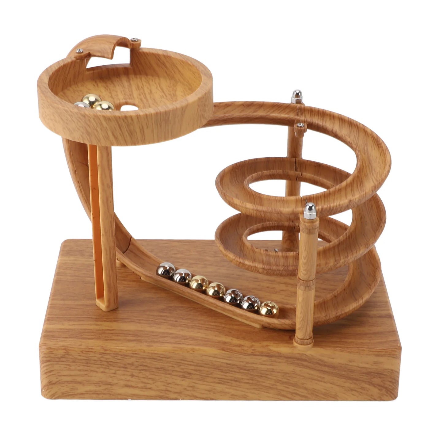 Kinetic Art Perpetual Motion Machine – Rolling Marble Desk Sculpture